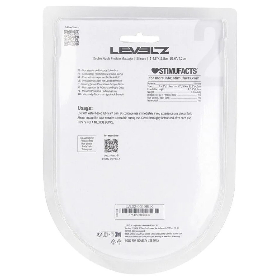 Plug prostate Double Ripple 9 x 4.2cm