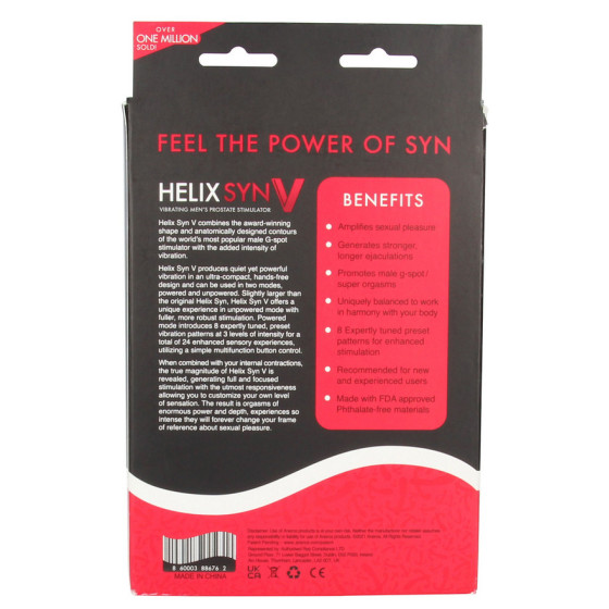 Stimulateur prostate vibrant Helix Syn V™ 10 x 2.5cm