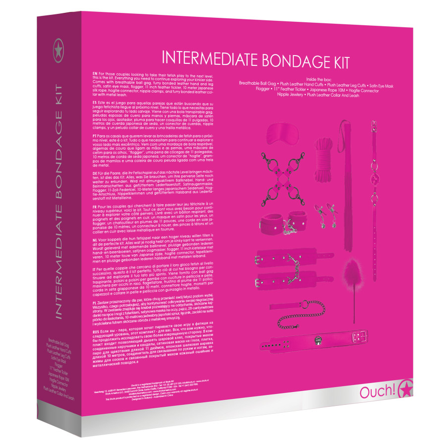 Kit Bondage Intermédiaire 10 Pièces Rose