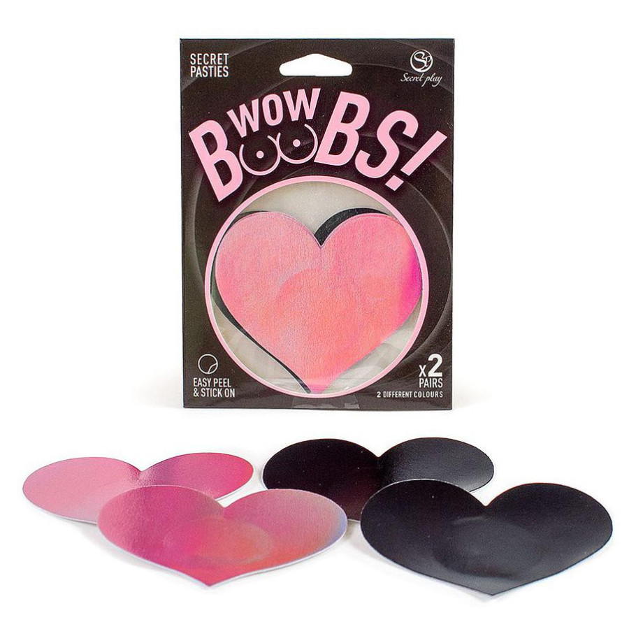 Cache-Tétons Wow boobs heart Bicolores