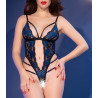 Karina Open-Back Bodysuit in Blue