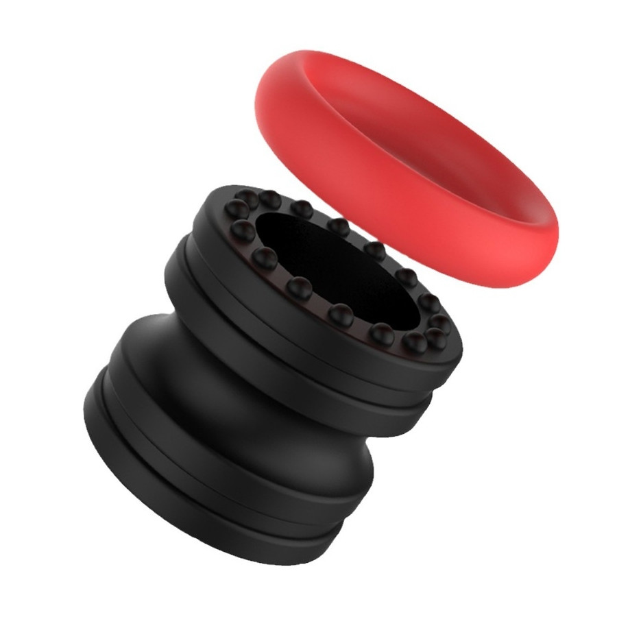 Ballstretcher souple Doblo 30 mm - Hauteur 4 cm Noir-Rouge