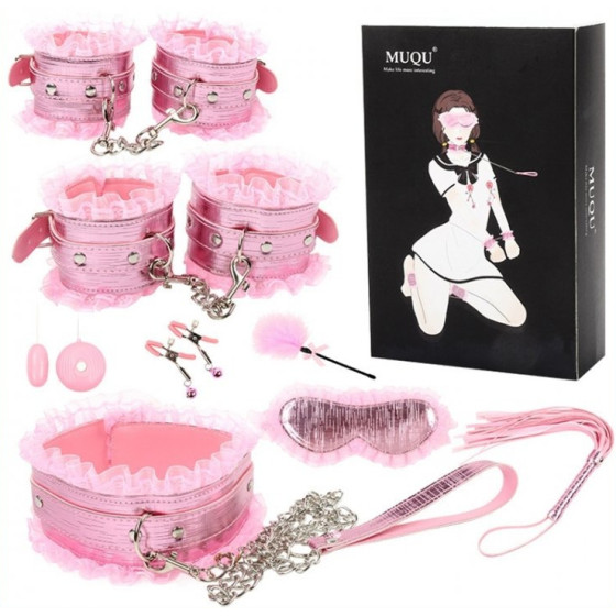 Coffret Bdsm lace Light 8 Pièces Rose