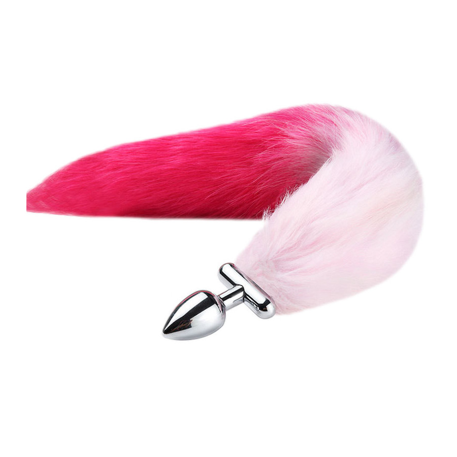 Plug queue de renard convertible bijou Foxy roxy 5.5 x 2.7cm queue 39cm roses