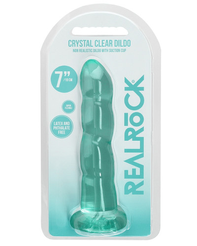 Gode Twist Crystal RealRock 16 x 4cm Vert