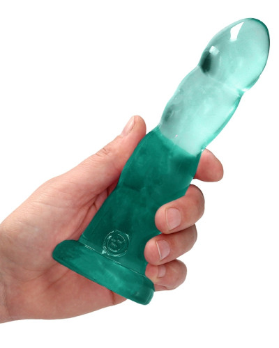Gode Twist Crystal RealRock 16 x 4cm Vert