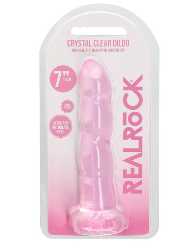 Gode Twist Crystal RealRock 16 x 4cm Rose