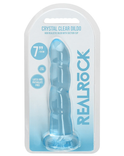 Gode Twist Crystal RealRock 16 x 4cm Bleu