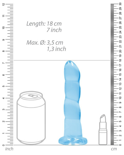 Gode Twist Crystal RealRock 16 x 4cm Bleu