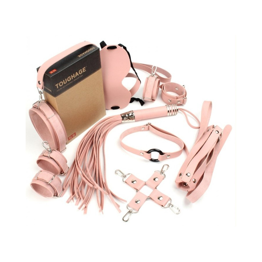Coffret Bondage SM Obedience 10 Pièces Rose