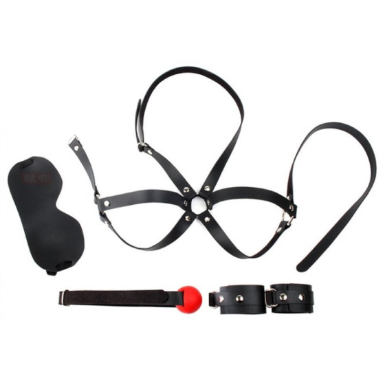 Kit d'Initiation BDSM OBEDIENCE 4 Pièces Noir