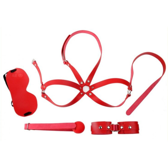 Kit d'Initiation BDSM OBEDIENCE 4 pièces Rouge