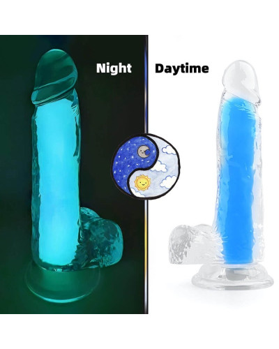 Gode phosphorescent Color Glow 15 x 4.5cm Bleu