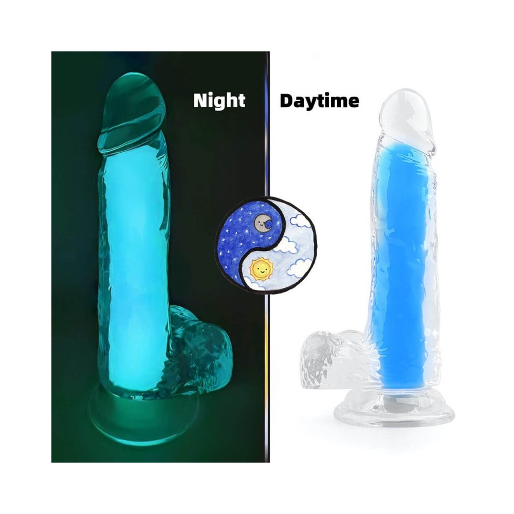 Gode phosphorescent Color Glow 15 x 4.5cm Bleu