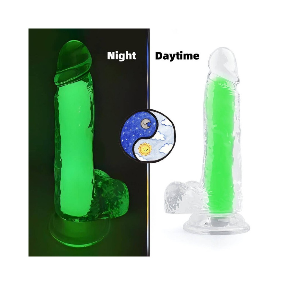 Gode phosphorescent Color Glow 15 x 4.5cm Vert