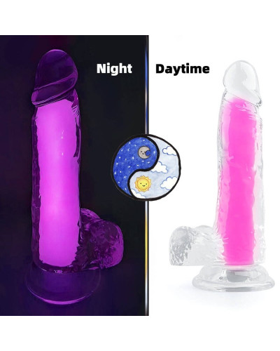 Gode phosphorescent Color Glow 15 x 4.5cm Rose