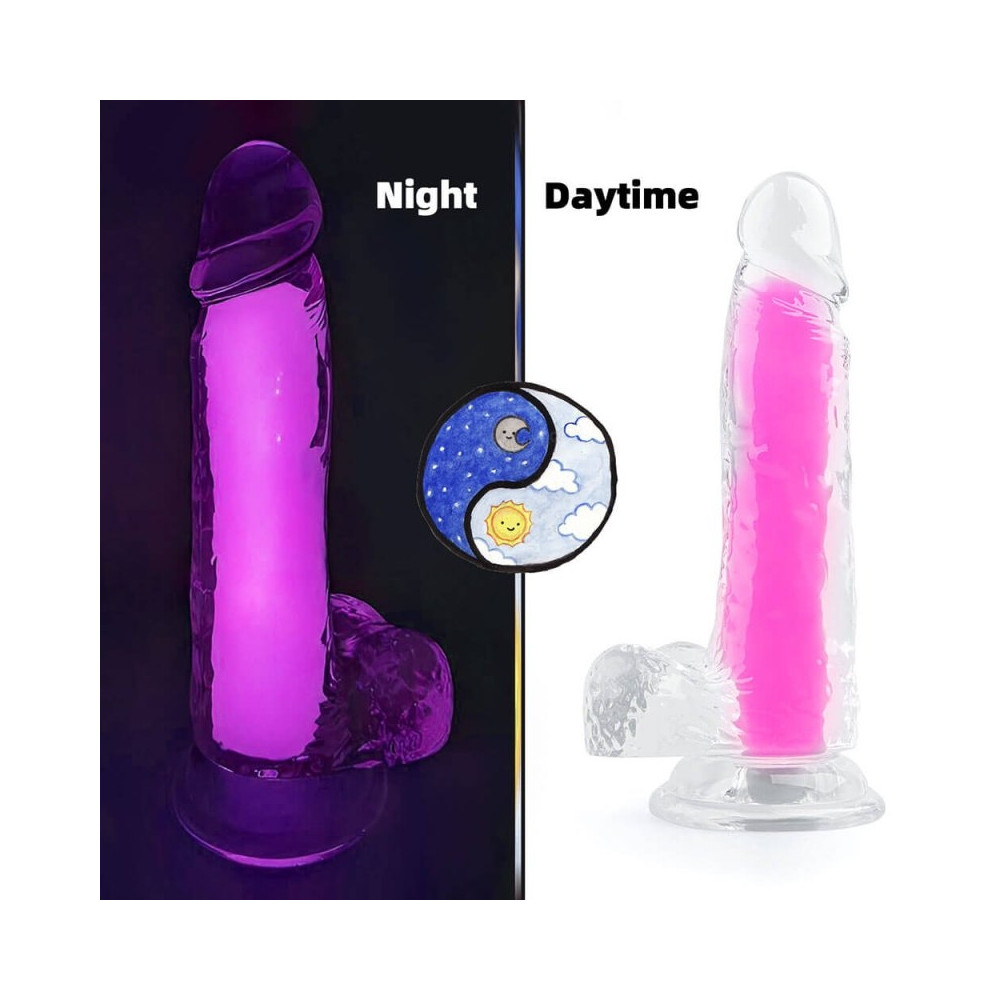 Gode phosphorescent Color Glow 15 x 4.5cm Rose