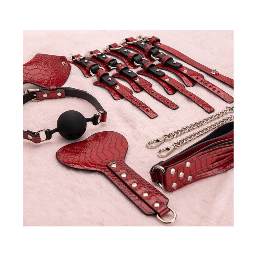 Kit BDSM 7 Pièces Caïman Rouge