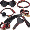 Kit Bdsm 7 Pièces Caiman noir-Rouge