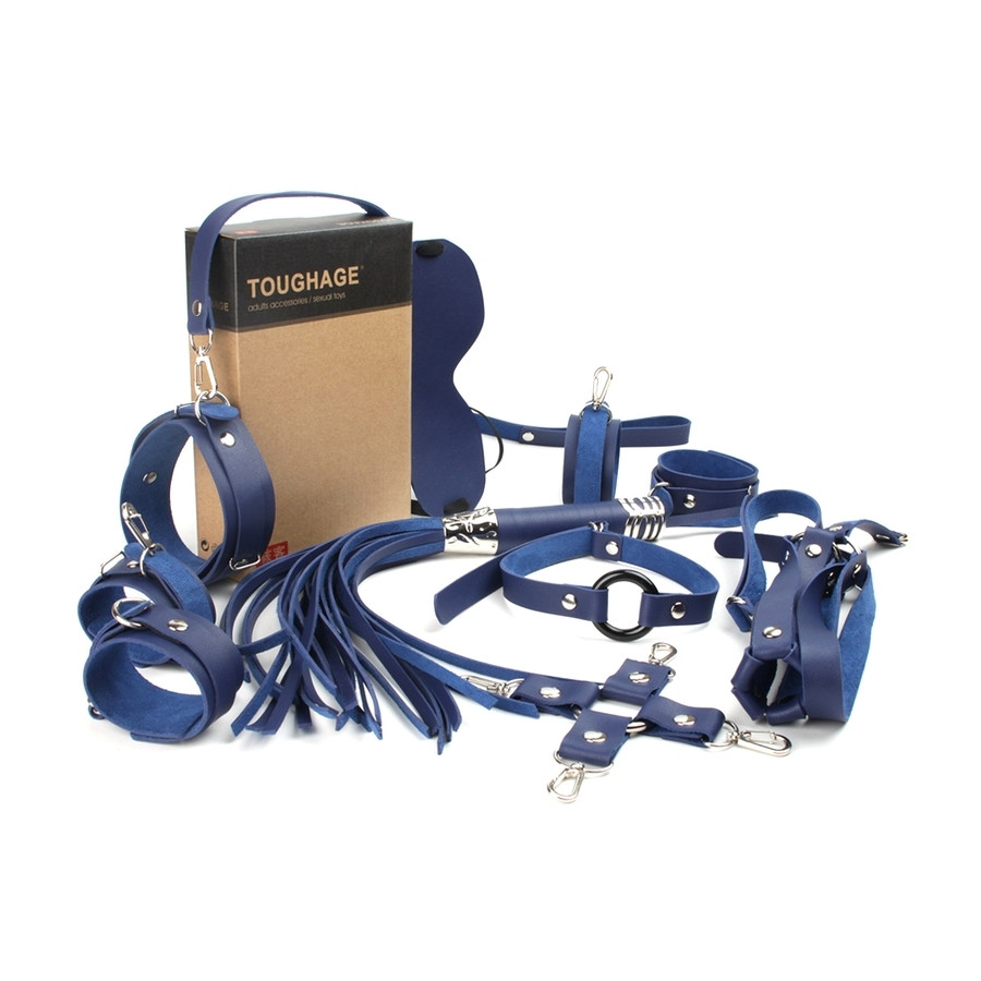 Coffret Bondage Sm Obedience 10 Pièces Bleu