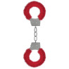 Menottes Fourrure Métalliques Rouge