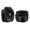 Menottes en cuir pour poignets 5cm Noir