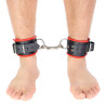 Menottes en cuir pour les chevilles Noir-Rouge
