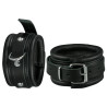 Menottes de chevilles en cuir 5cm Noir