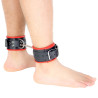 Menottes en cuir pour les chevilles Noir-Rouge