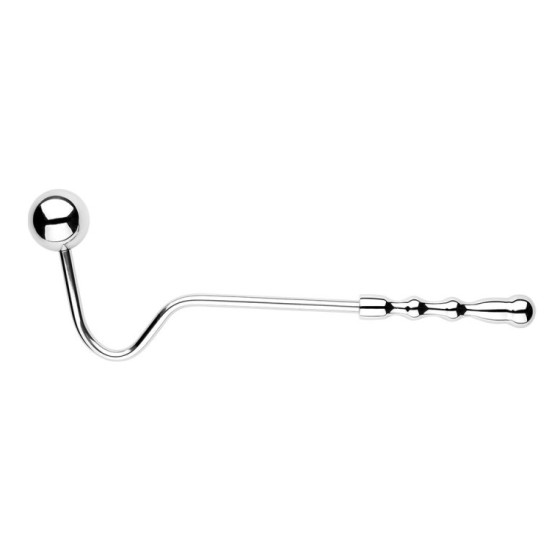 Crochet anal en métal avec poignée Double Ball 10cm