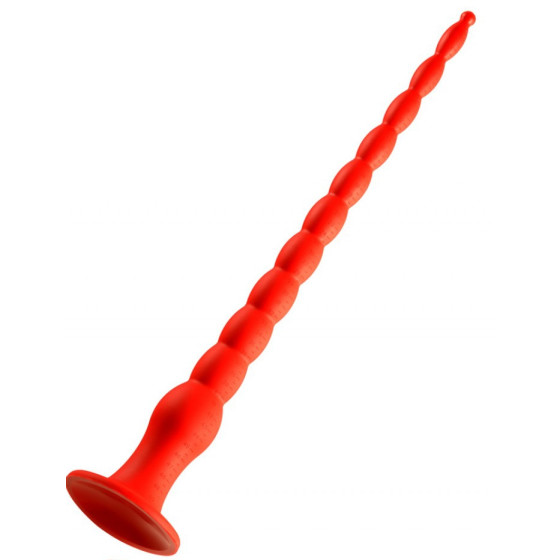 Gode long Stretch Worm N°4 - 50 x 5.2cm Rouge