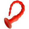 Gode long Stretch Worm N°4 - 50 x 5.2cm Rouge