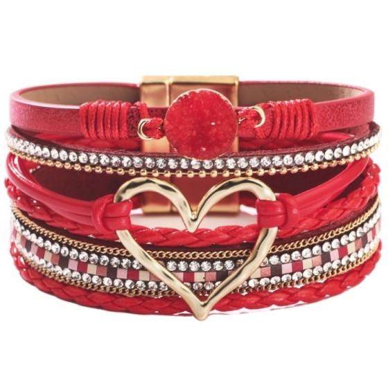 Bracelet Heart Shape Rouge