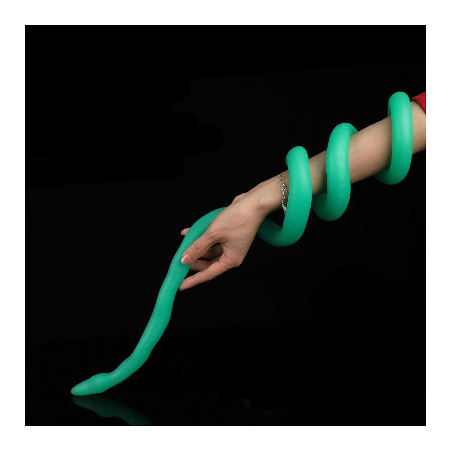 Gode long Ultra Snake 120 x 2.7cm Vert