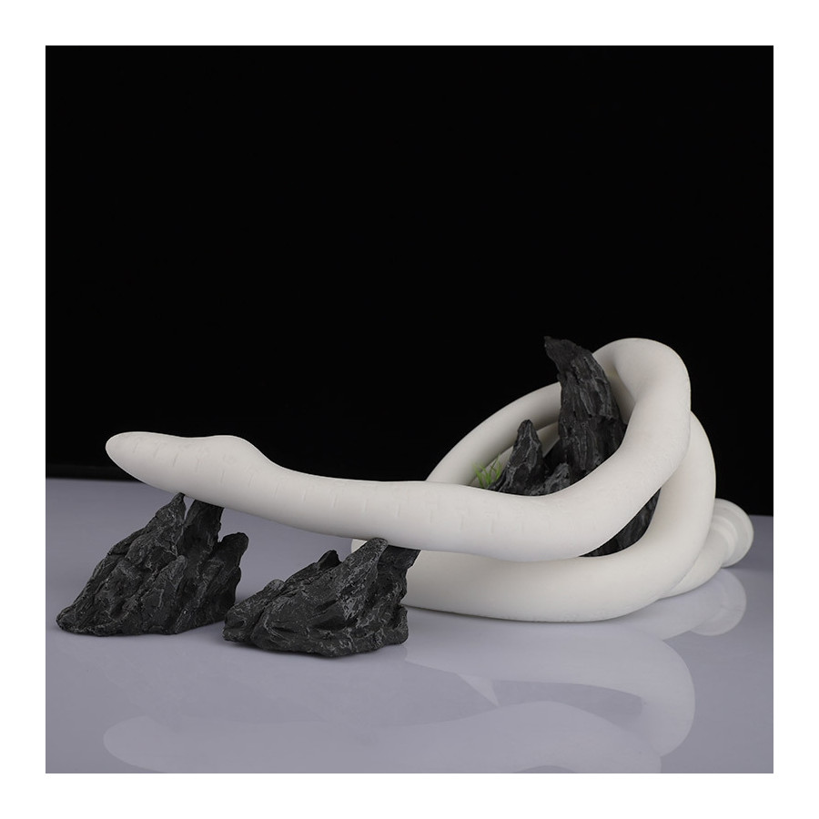 Gode long Ultra Snake 120 x 2.7cm Blanc